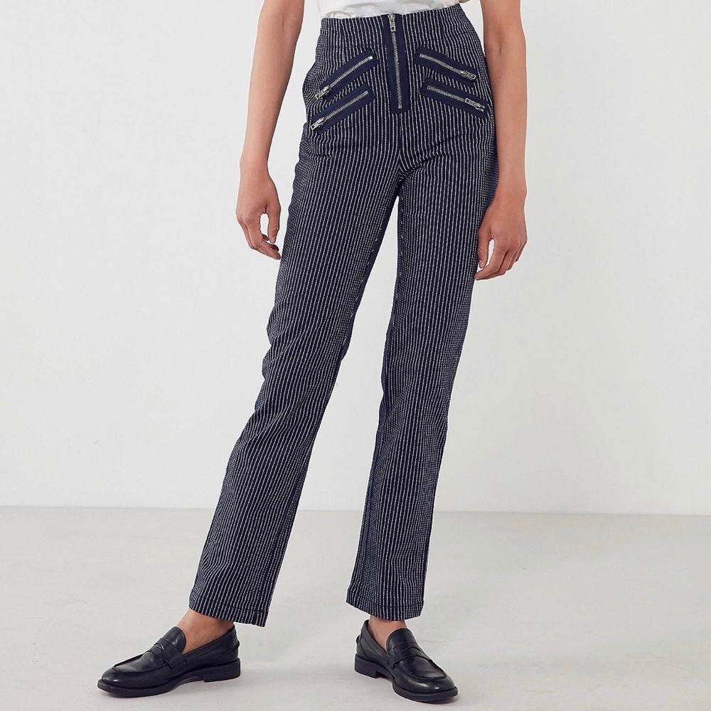 High Rise Navy Blue/White Denim👖 - Picture 4 of 6